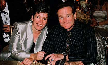 Judi Yates with Robin Williams at Celebrity Fight Night